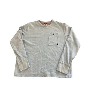 Relwen Sweatshirt Mens XL Windsurf Pocket Crewneck Light Blue Huckberry *Flaw*